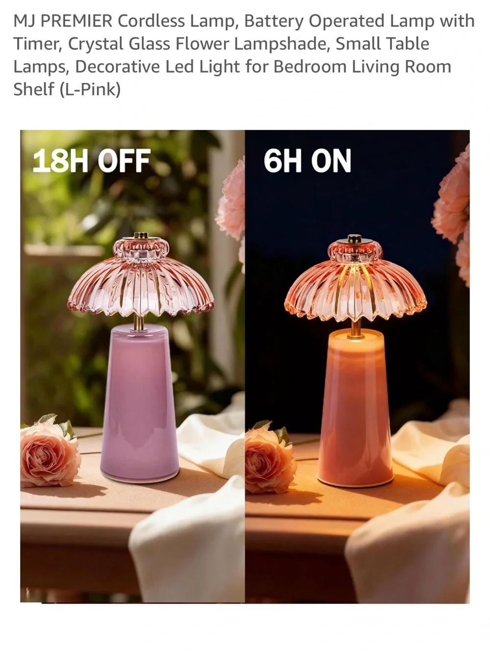 Cordless crystal lamp
